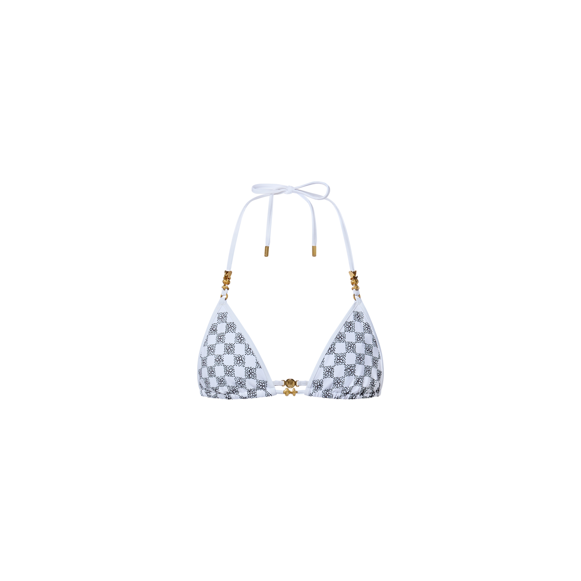 【美品】LOUIS VUITTON 水着 ビキニ トップス　ダミエ柄 美品】LOUIS VUITTON 水着 ビキニ トップス ダミエ柄